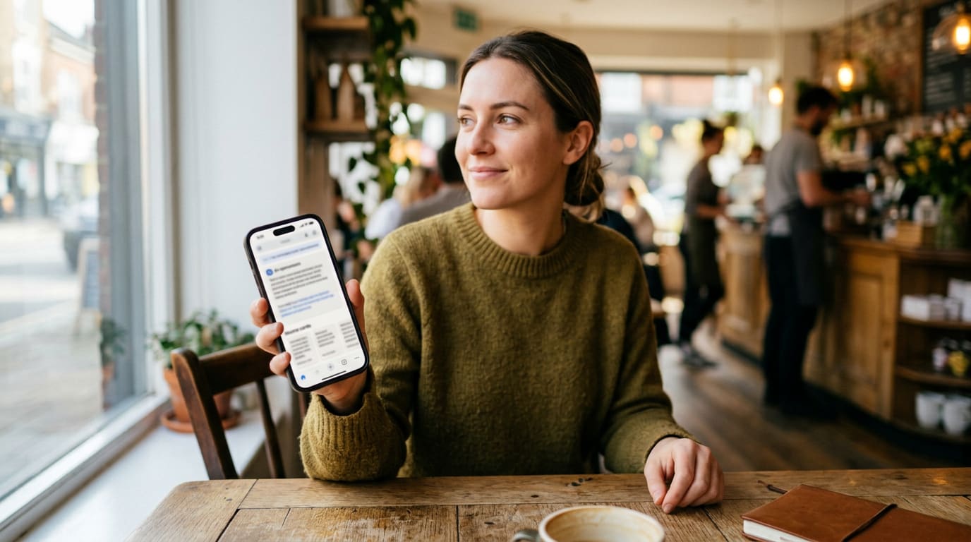 Google AI Overview answer citing a local business website as a source